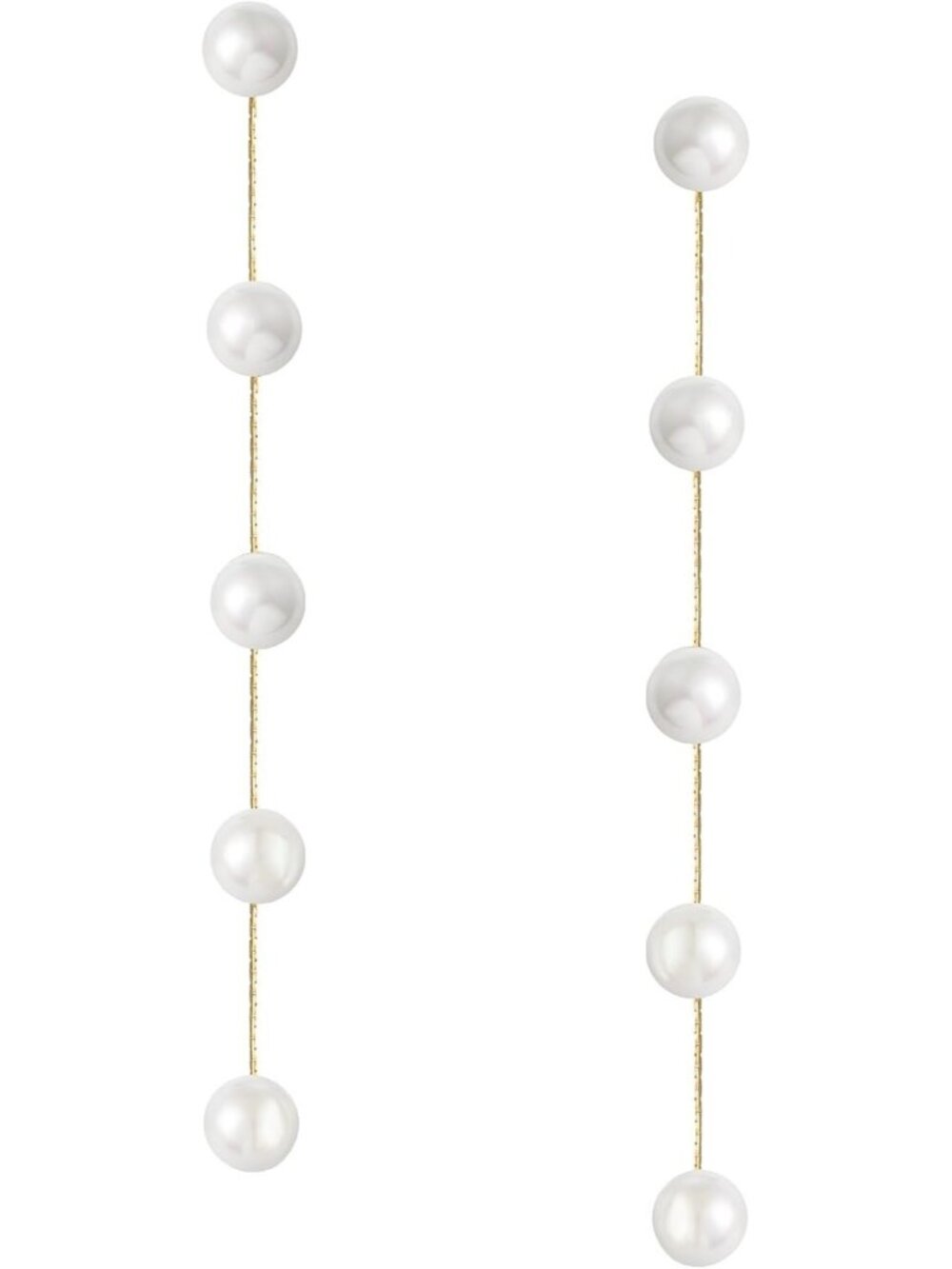Women's 14K Gold Plated Multi Linear Drop Dangle Earring Long Chain Statement